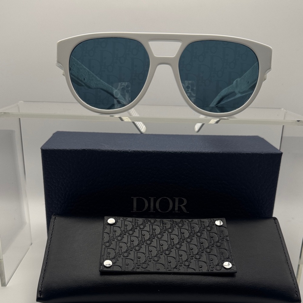 Dior White Monogram Sunglasses Unisex Authentic